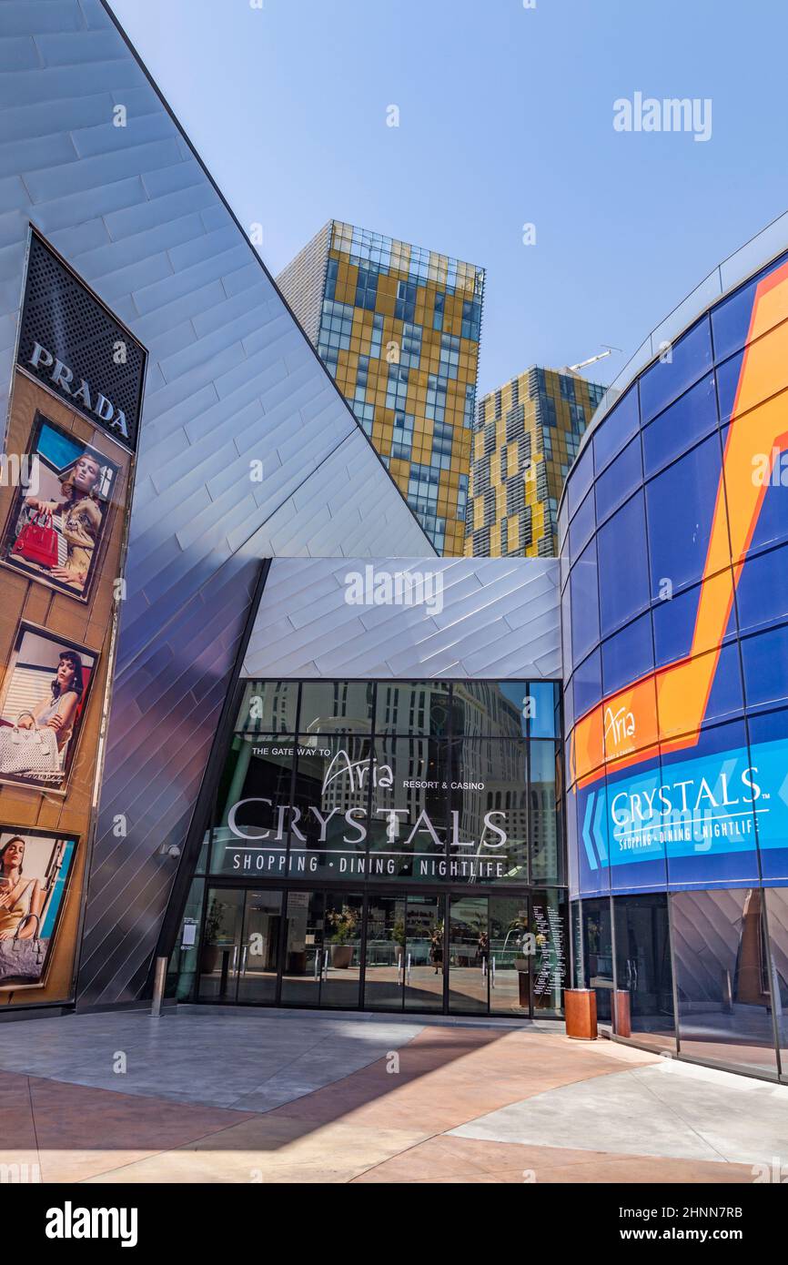 The crystals shopping center in Las Vegas, Nevada at the Strip at daytime Stock Photo