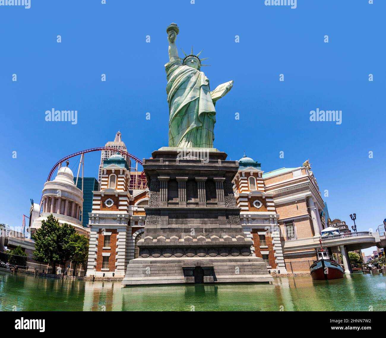 New York Hotel and Casino in Las Vegas, with Replica of the Statue of Liberty Stock Photo