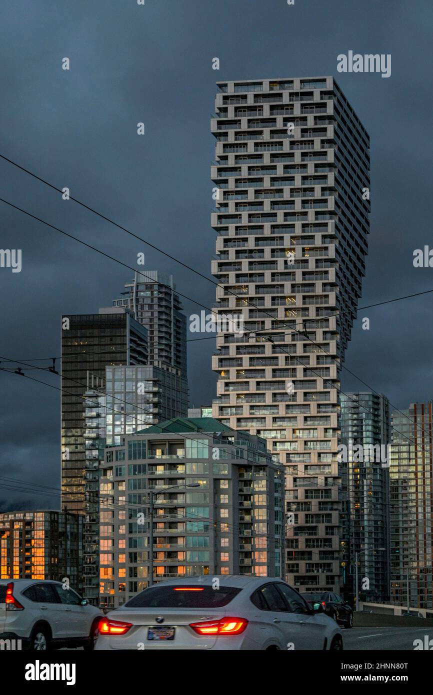 View of High rise condo tower with a twist, Vancouver House by Bjarke Ingels ...