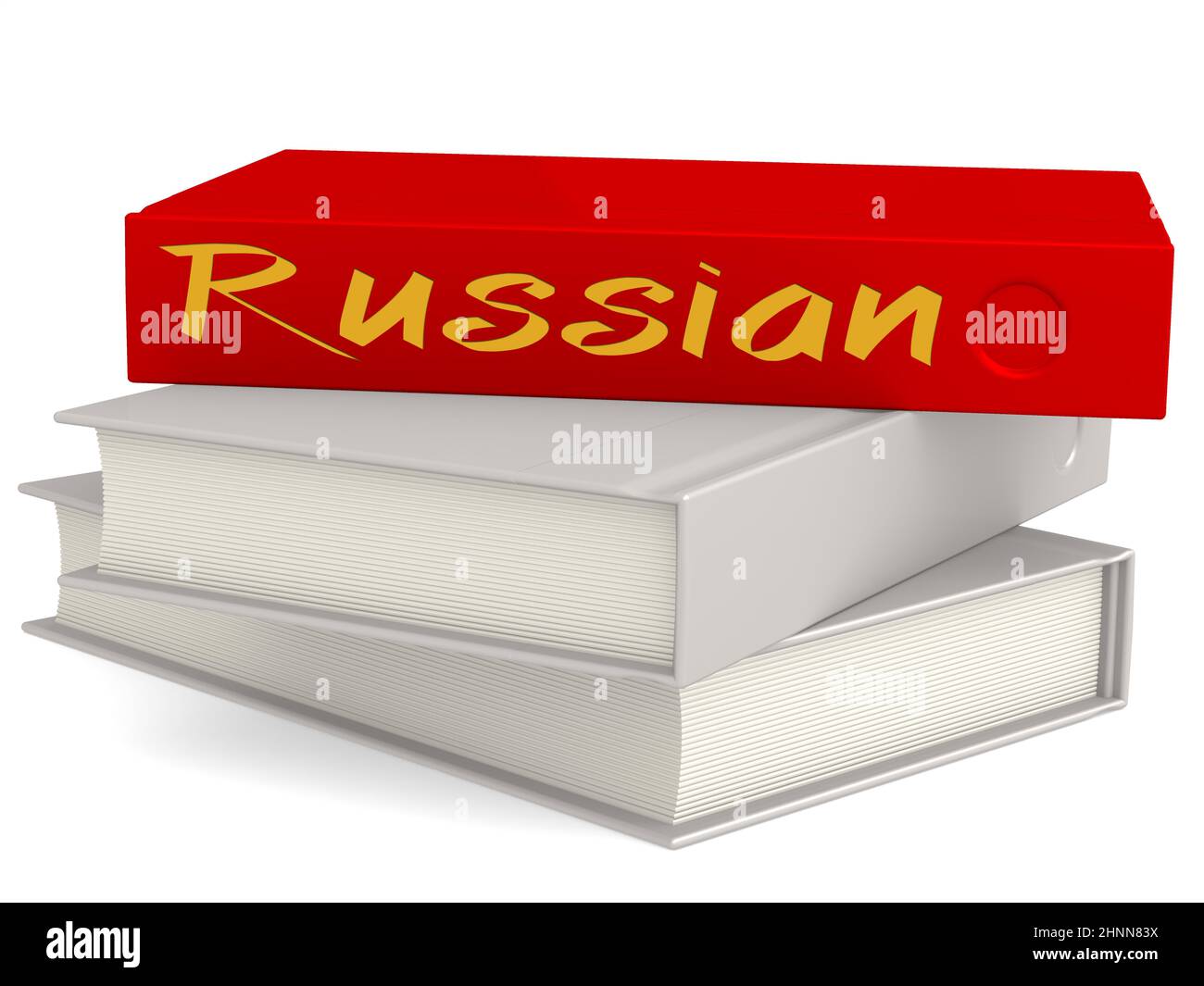 Hard cover books with Russian word, 3D rendering Stock Photo