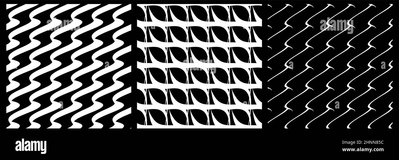 Set of 3 seamless pattern, texture vector - stock vector illustration ...