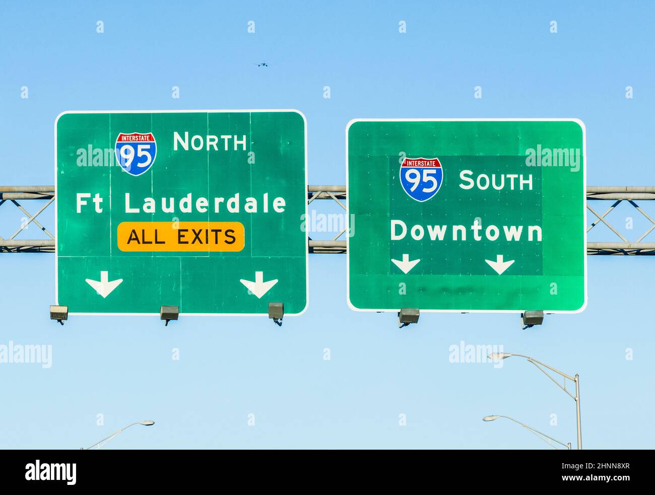 driving the Miami Highway from the airport direction downtown Miami and