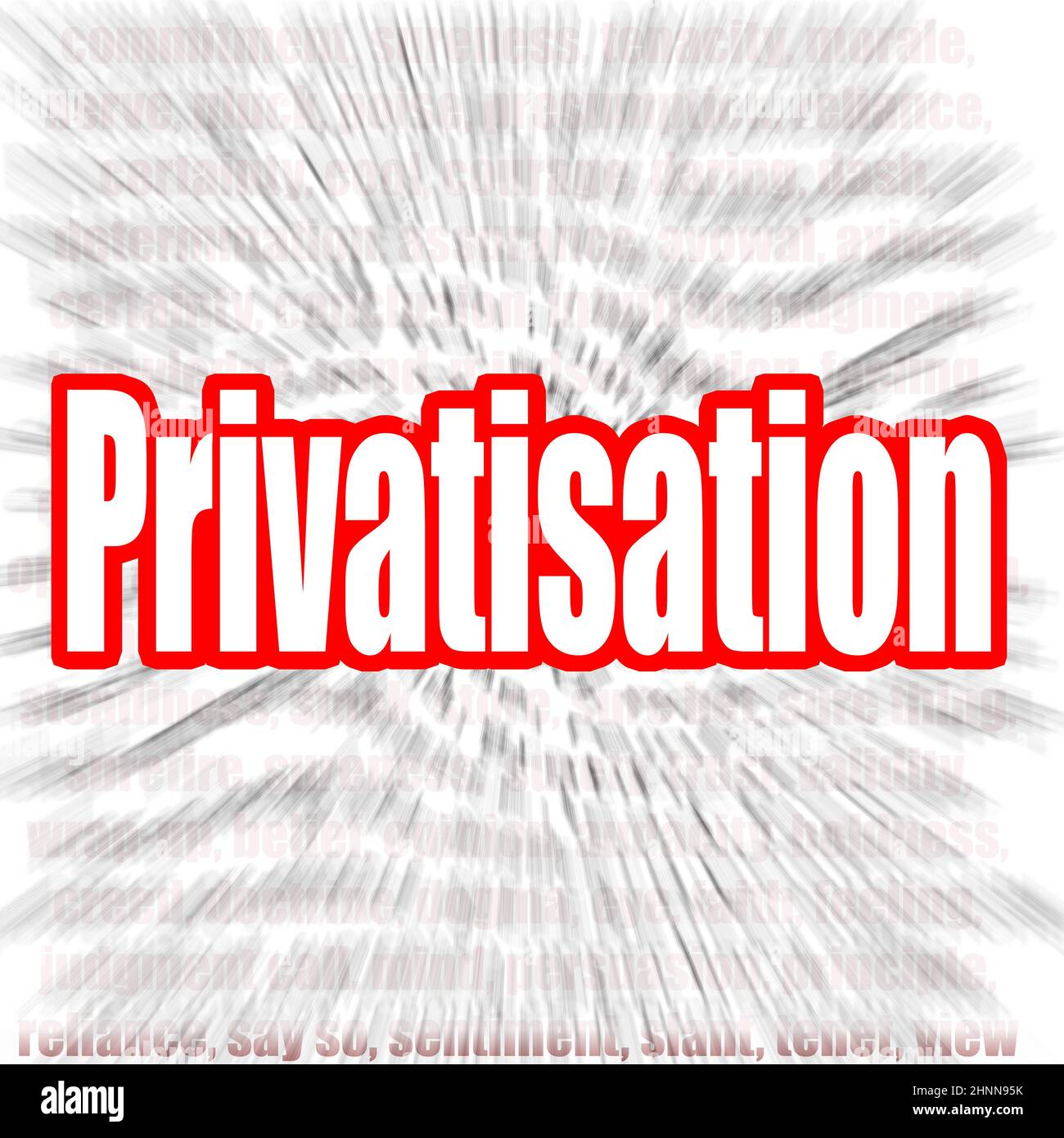 Privatisation word with zoom in effect as background, 3D rendering ...