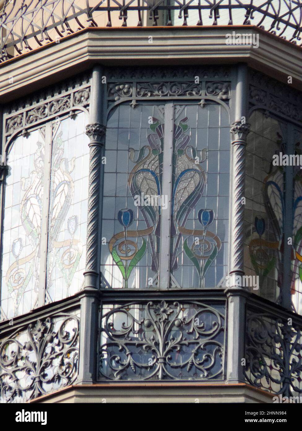 architecture detail in Paseo de Gracia avenue, Barcelona, Catalonia, Spain Stock Photo