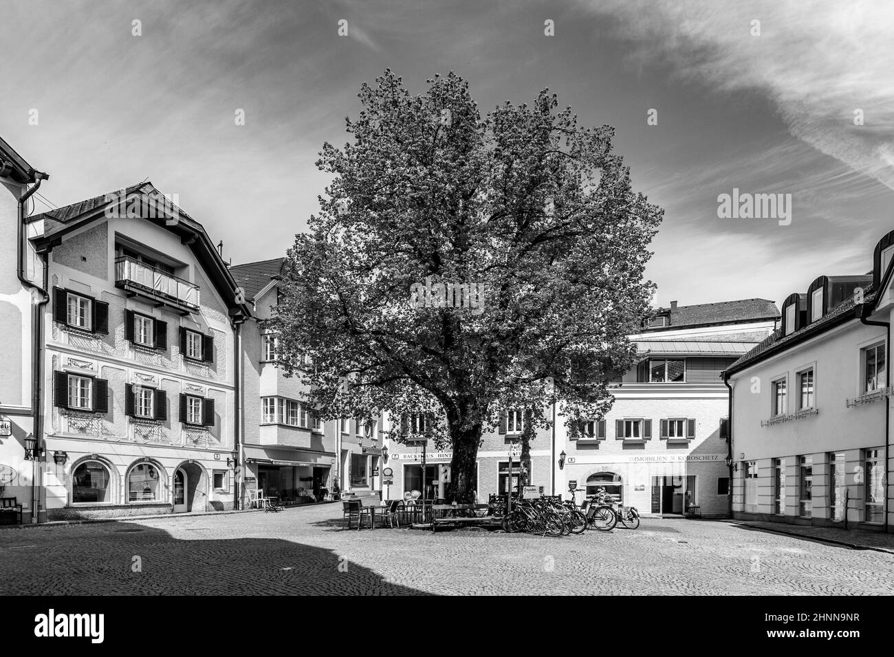 rinnholz square in  Gmunden, Austria Stock Photo