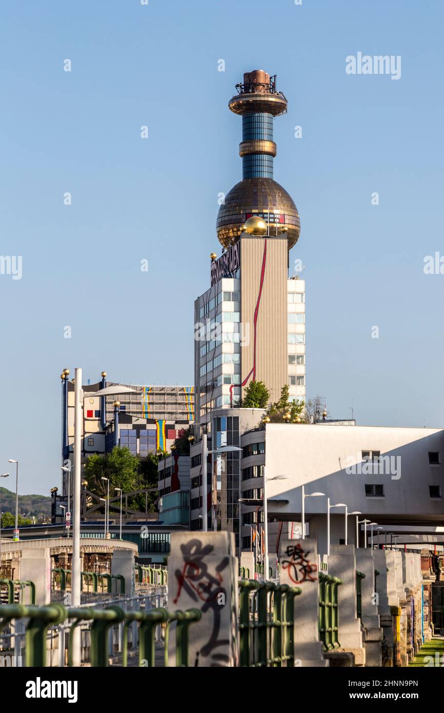 Tower of Garbage-processing plant in Vienna Stock Photo