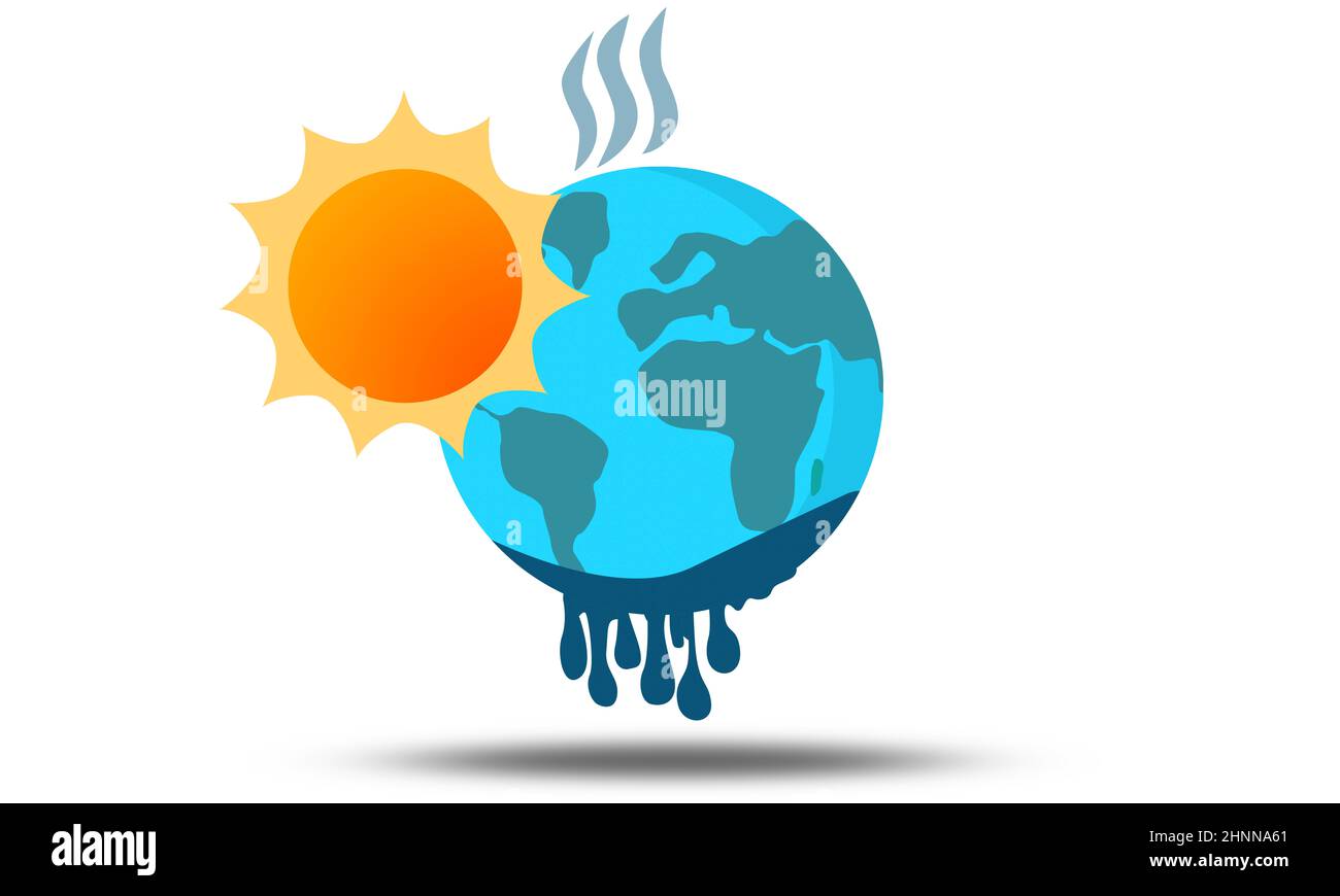 Melting of planet earth. Global warming concept. 3d rendering Stock Photo