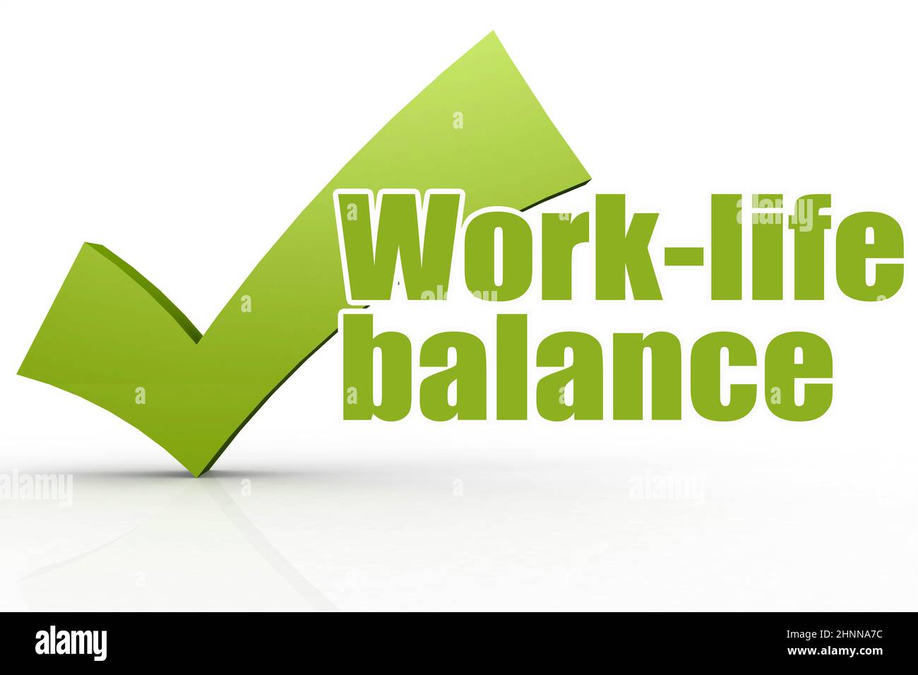 Work-life balance word with green checkmark, 3D rendering Stock Photo ...