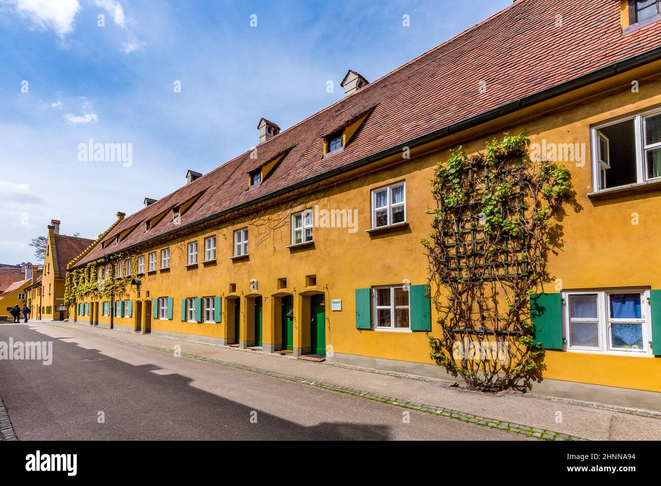 The Fuggerei is the worlds oldest social housing complex Stock Photo