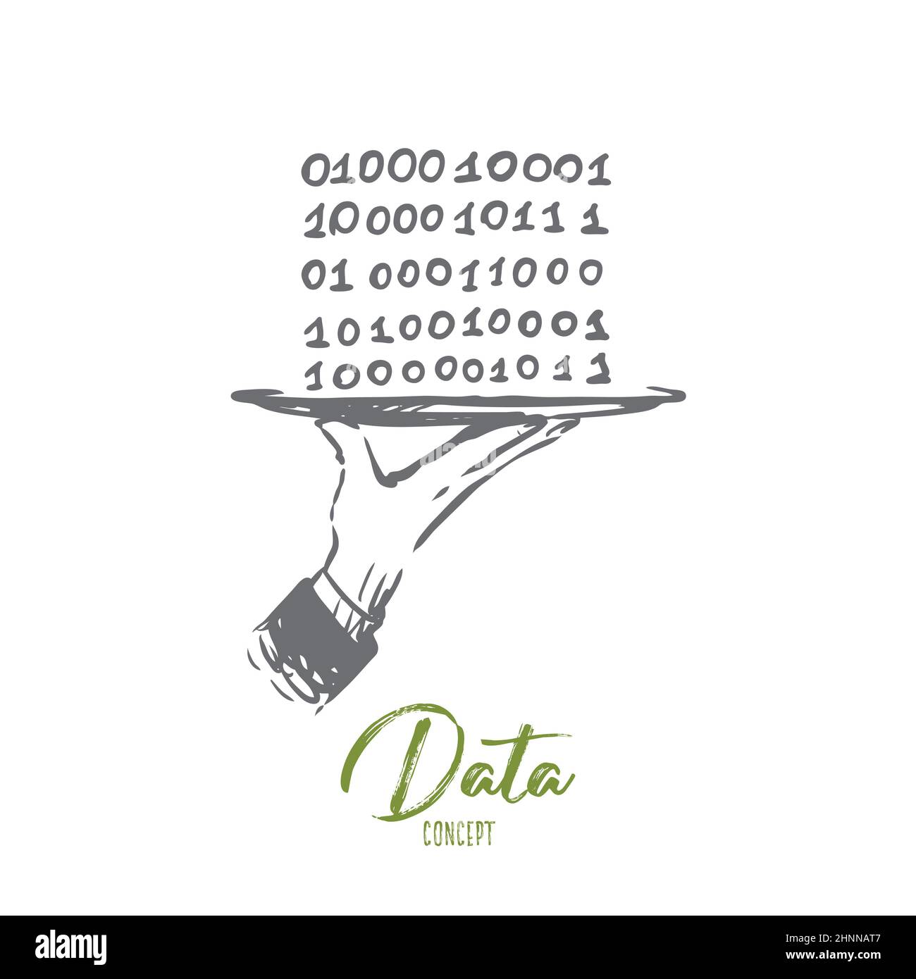 Data, digital, abstract, code, binary concept. Hand drawn digits zero ...