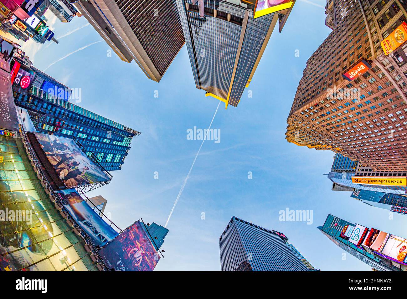 Times Square, featured with Broadway Theaters and huge number of LED signs Stock Photo