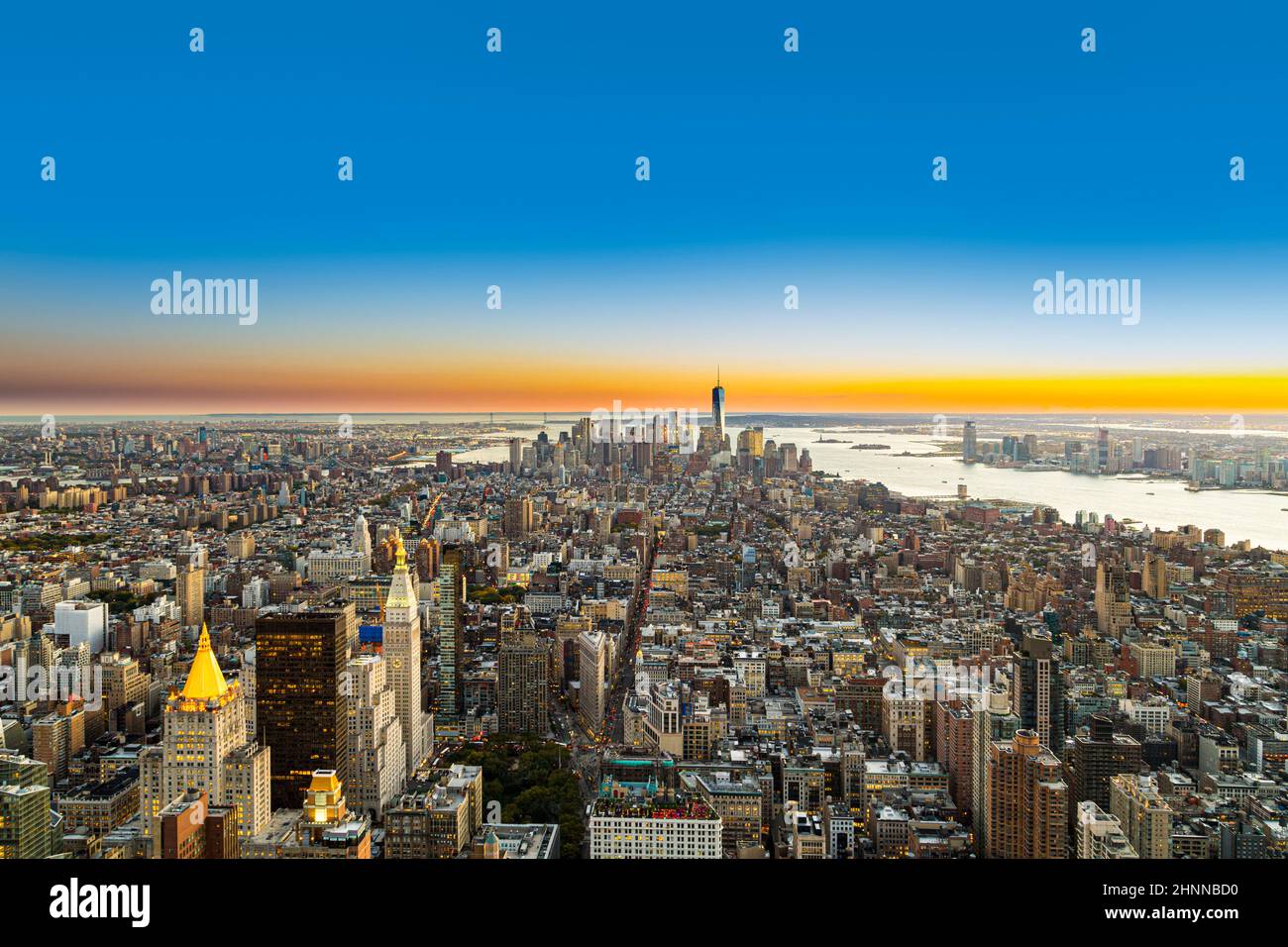 specular skyline view of New York Stock Photo