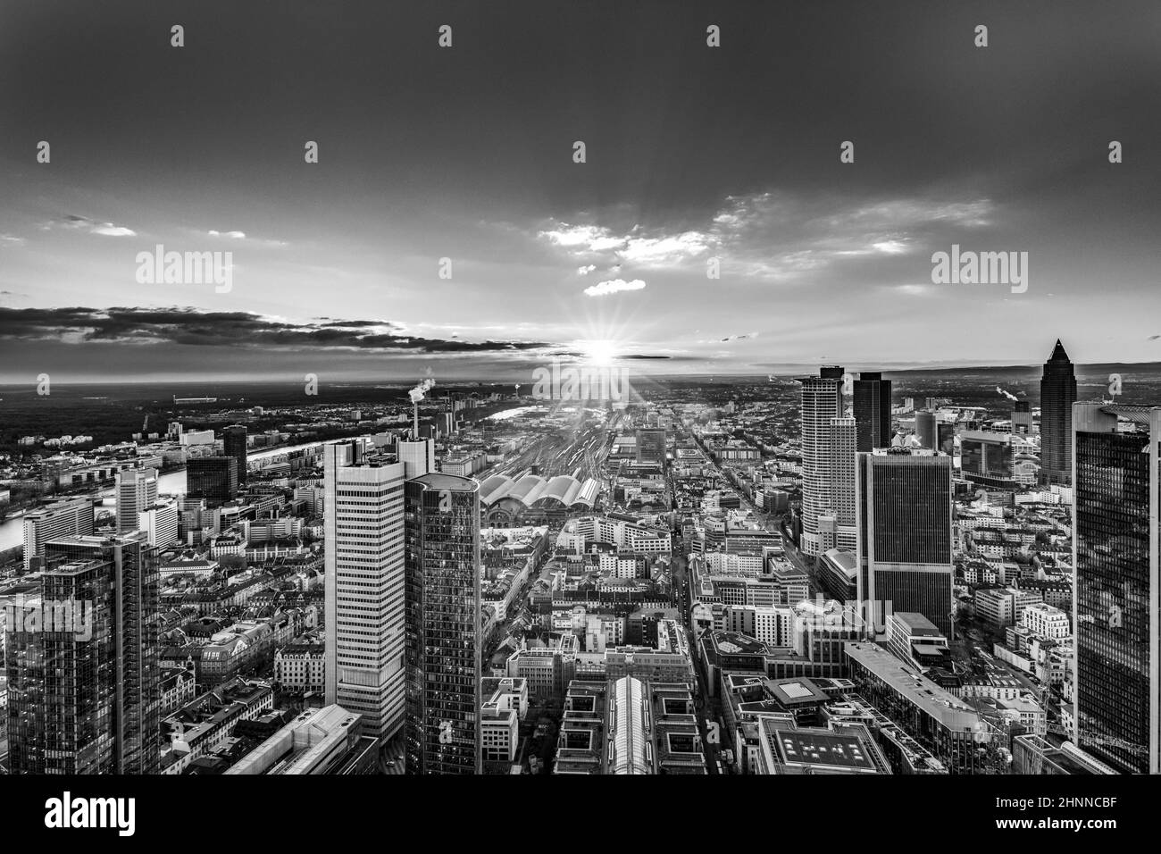 Central station at sunset Black and White Stock Photos & Images - Alamy