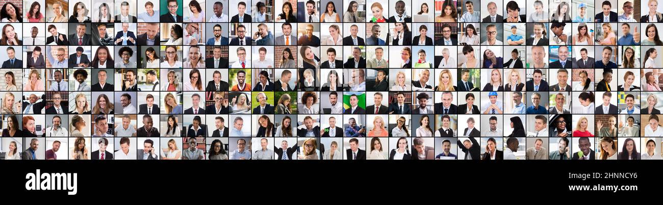 People Face Headshots. Diverse Group Avatars. Online Meeting Stock ...