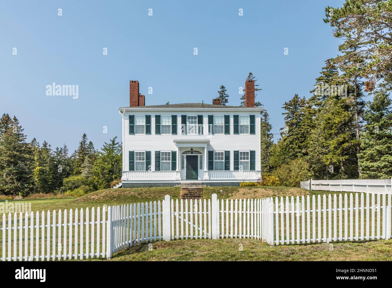 beautiful houses in victorian style in Castine, USA Stock Photo
