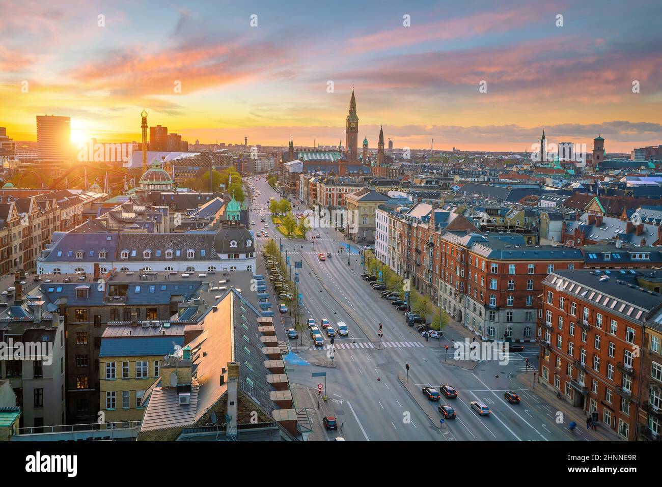 Photo inspiration: Danish Cityscape Photography Reference: Cityscape Of Downtown Copenhagen City Skyline In Denmark From Top