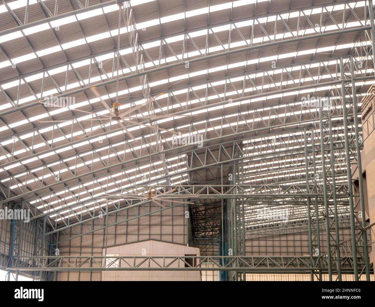 Hall Roof steel structure the modern design. Stock Photo