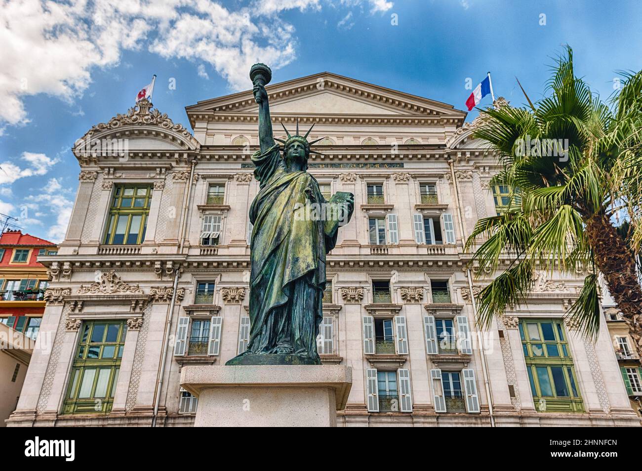 Southern facade of the Opera House, Nice, Cote d'Azur, France Stock Photo