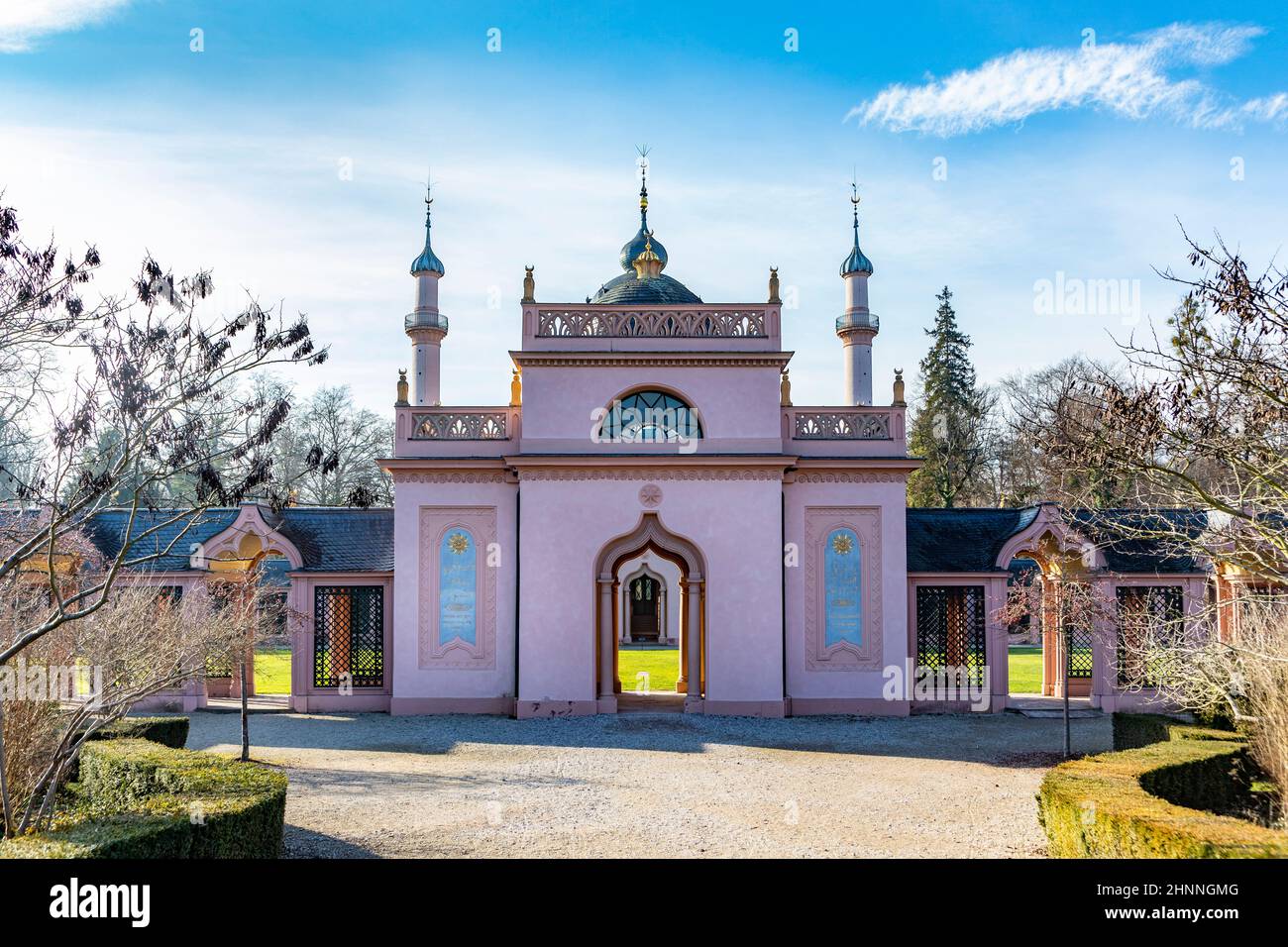 Mosque in Schwetzingen Palace gardens Stock Photo
