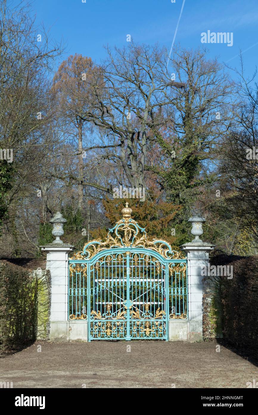 gate at  Schwetzingen Palace gardens Stock Photo