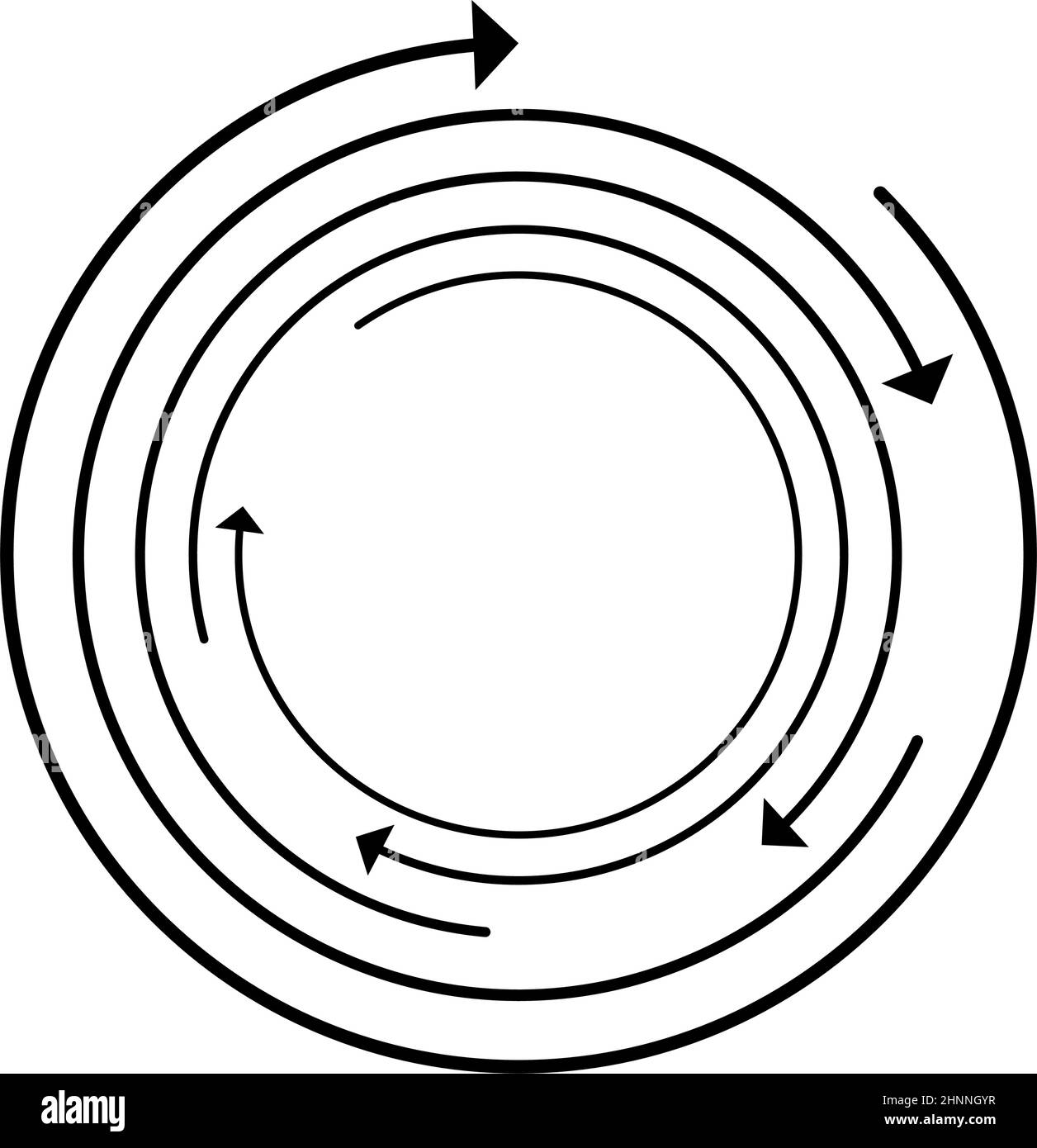 Random circular, cycle arrow element. Spiral, spinning, revolve arrows ...