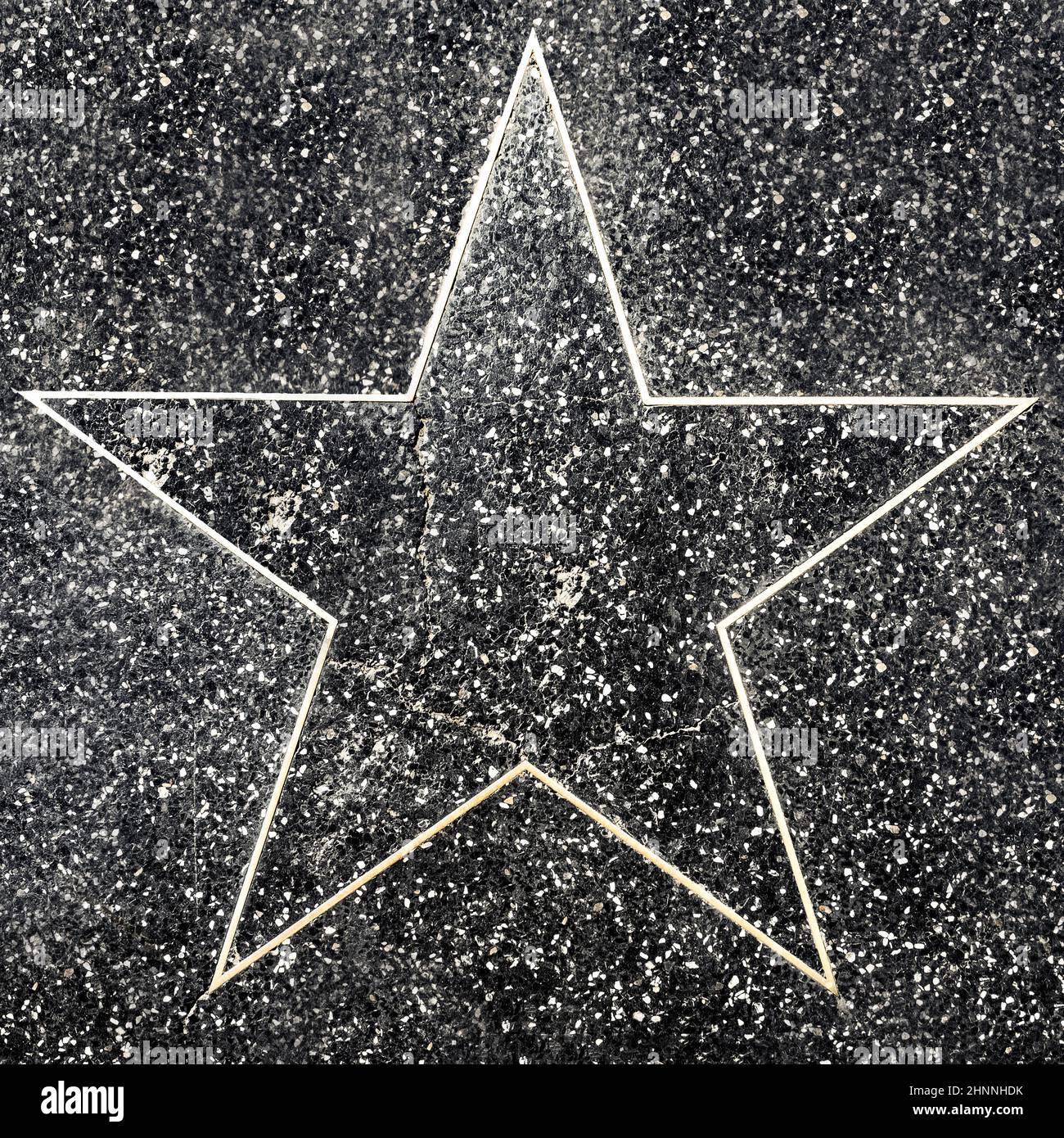 closeup of empty Star on the Hollywood Walk of Fame Stock Photo