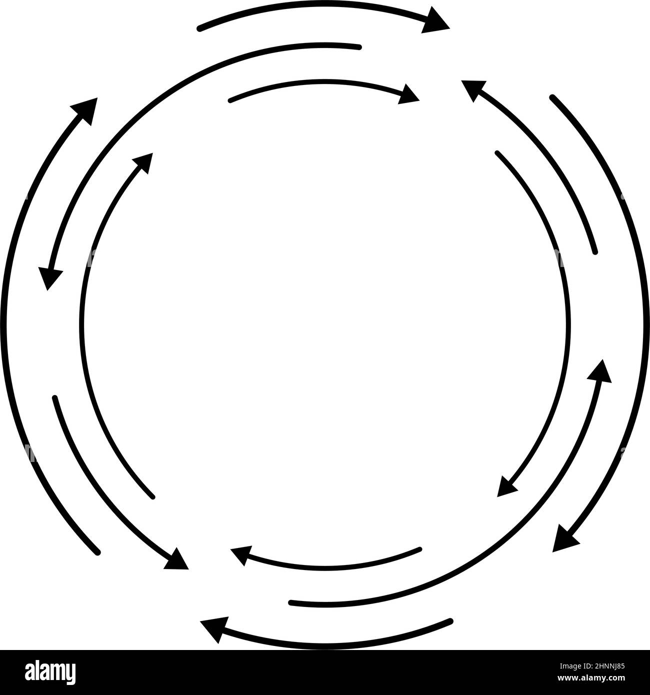 Random circular, cycle arrow element. Spiral, spinning, revolve arrows ...