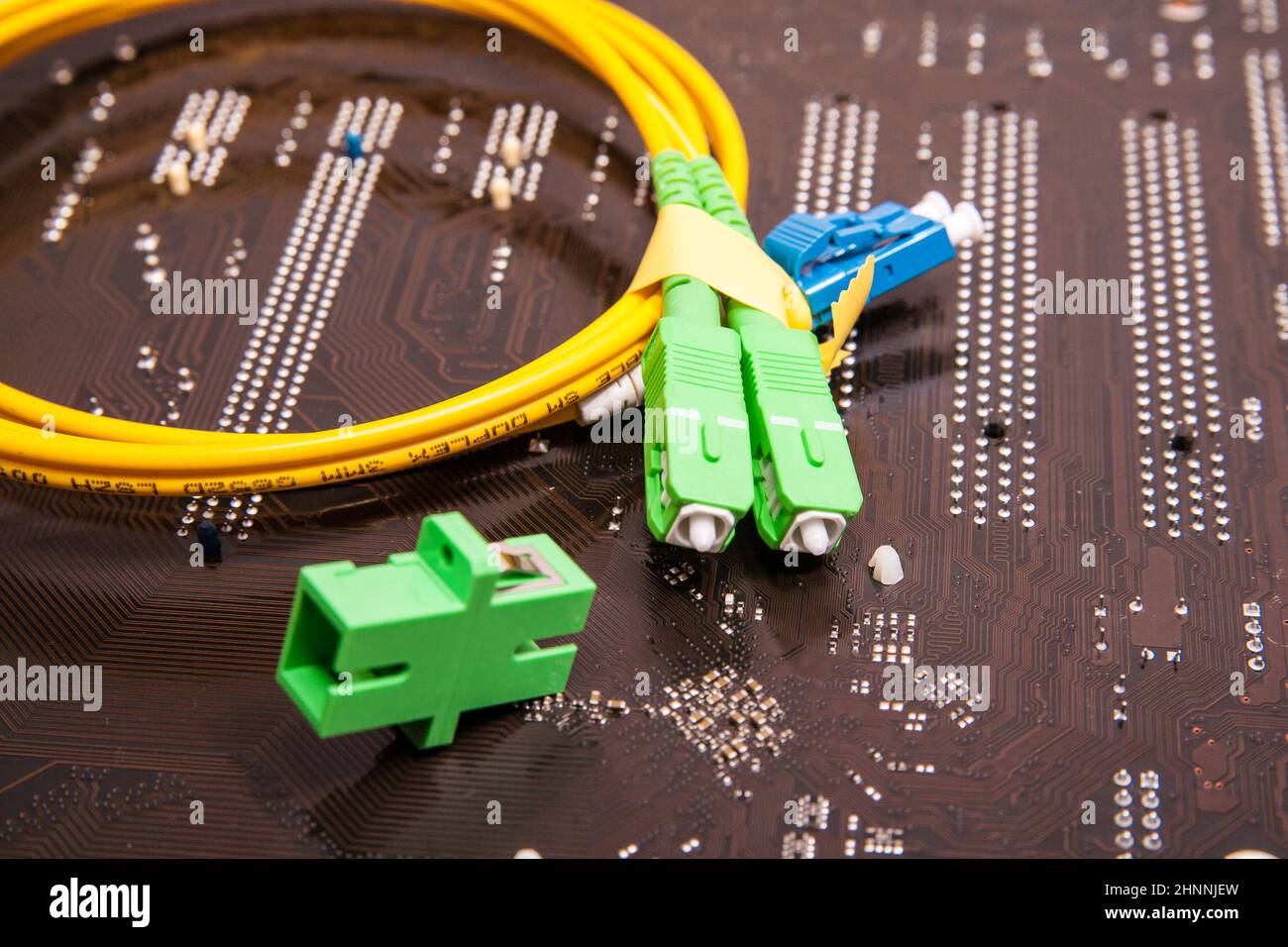 fiber optic patch cord Stock Photo Alamy