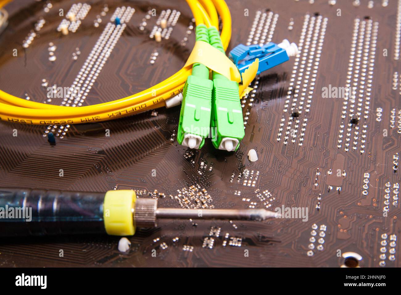 fiber optic patch cord Stock Photo