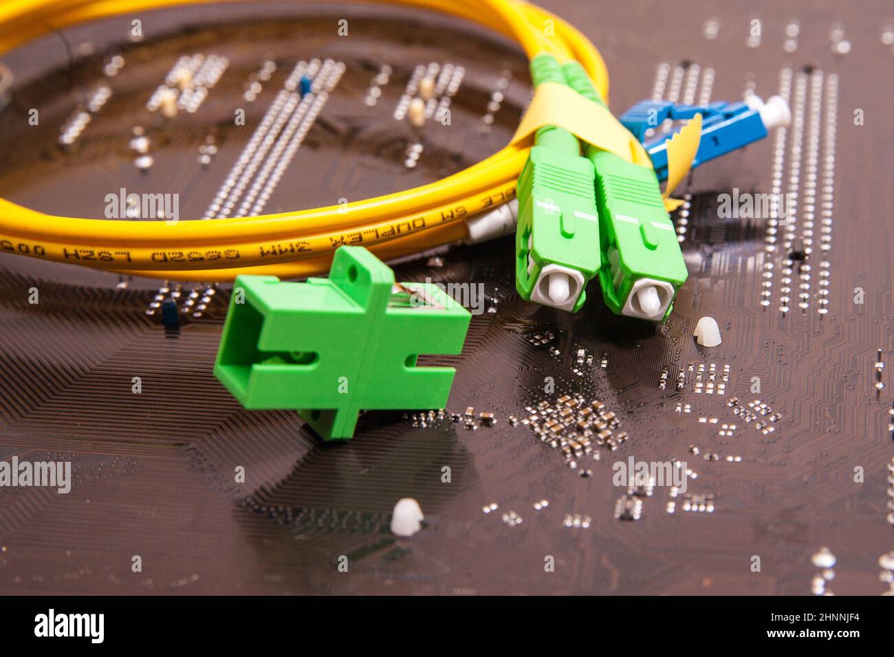 fiber optic patch cord Stock Photo