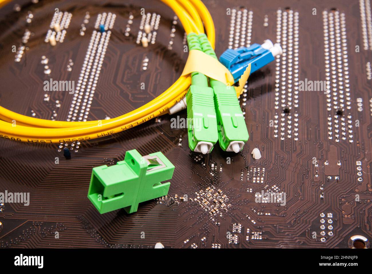fiber optic patch cord Stock Photo Alamy