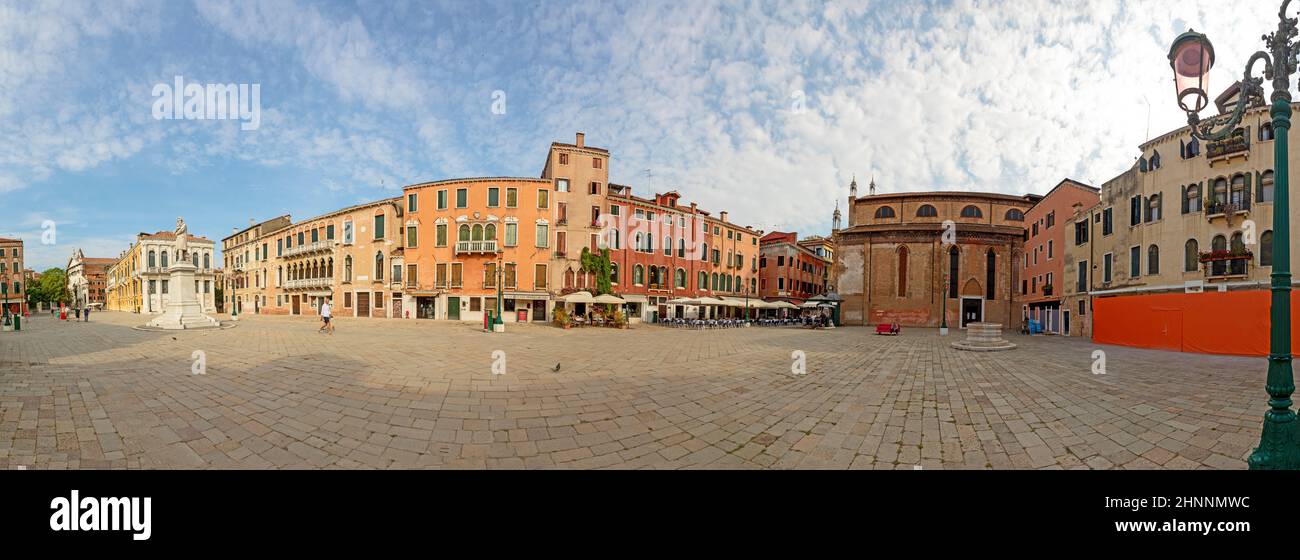town square Campo Santo Stefano in quarter San Marco in early morning in Venice, Italy. Stock Photo