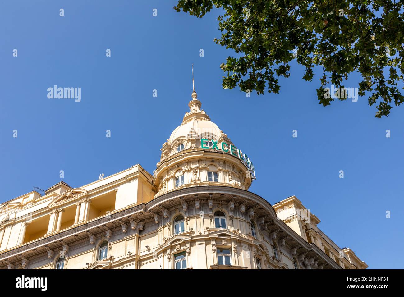 facade of historic luxury hotel Excelsior in Rome, Italy Stock Photo