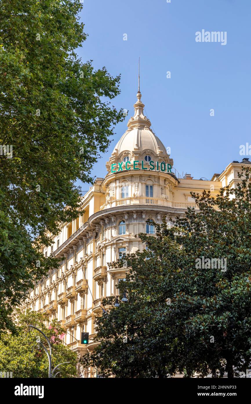 facade of historic luxury hotel Excelsior in Rome, Italy Stock Photo
