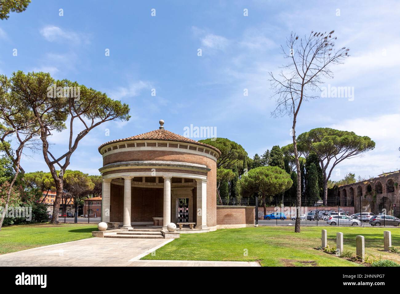 Rome War Cemetery of commonwealth war graves. Soldiers who are fallen in WW2 in period of 1939 - 1945 Stock Photo