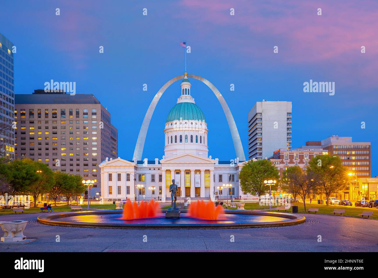Downtown St. Louis city skyline, cityscape of Missouri in USA Stock Photo