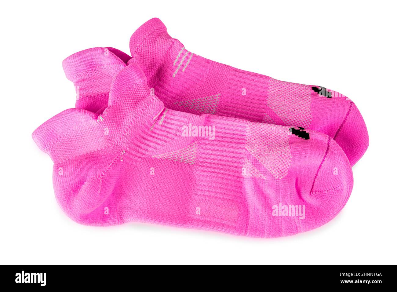 new pionk sports socks isolated on white background Stock Photo