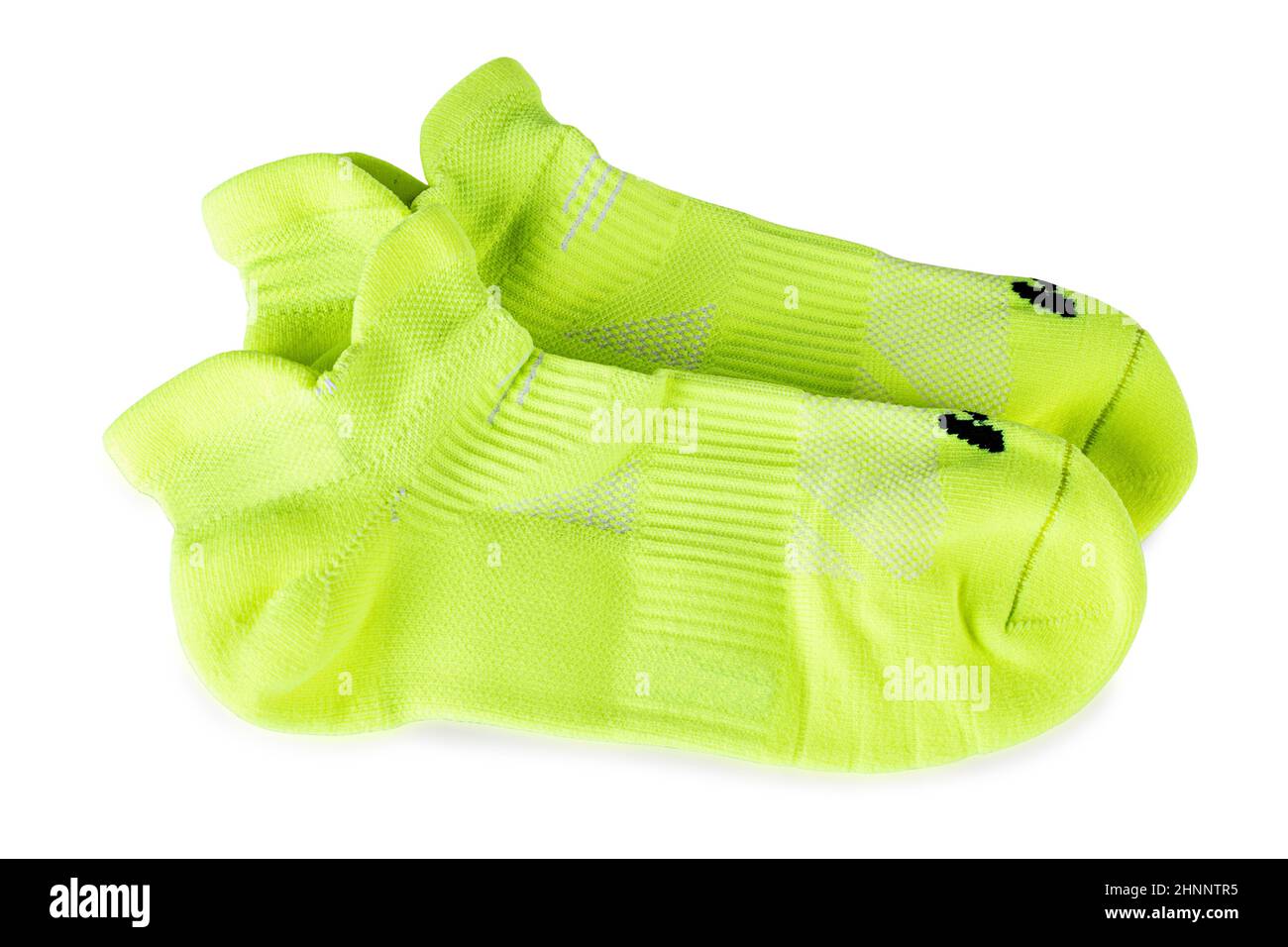 new green sports socks isolated on white background Stock Photo