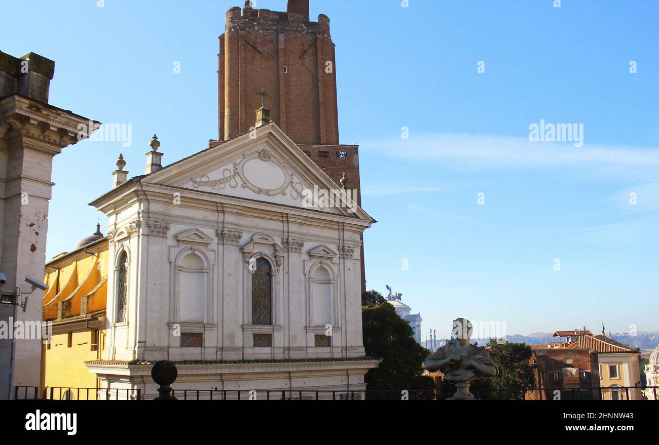ROME, ITALY- DECEMBER, 29 2018, 2018: Santa Caterina a Magnanapoli is a 16th-century church in old Rome. It is located on the Quirinal Hill, in piazza Magnanapoli. Stock Photo