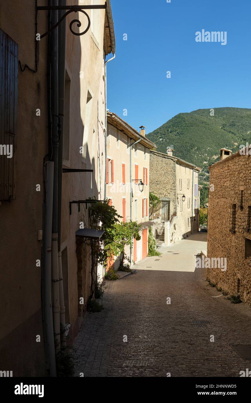 Picturesque alley in the village of Montbrun les Bains in Département Drôme in France Stock Photo