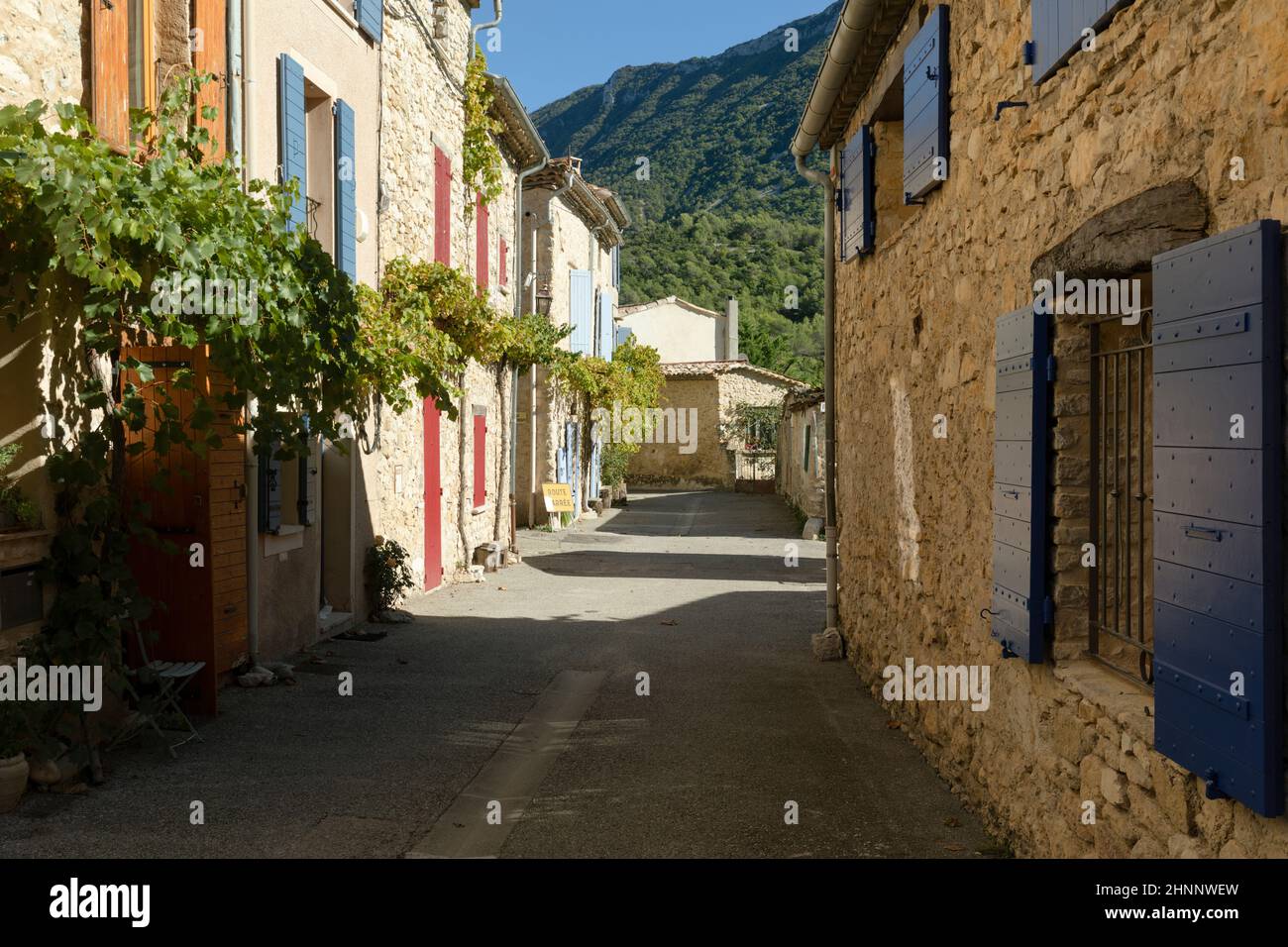 Picturesque alley in the village of Montbrun les Bains in Département Drôme in France Stock Photo