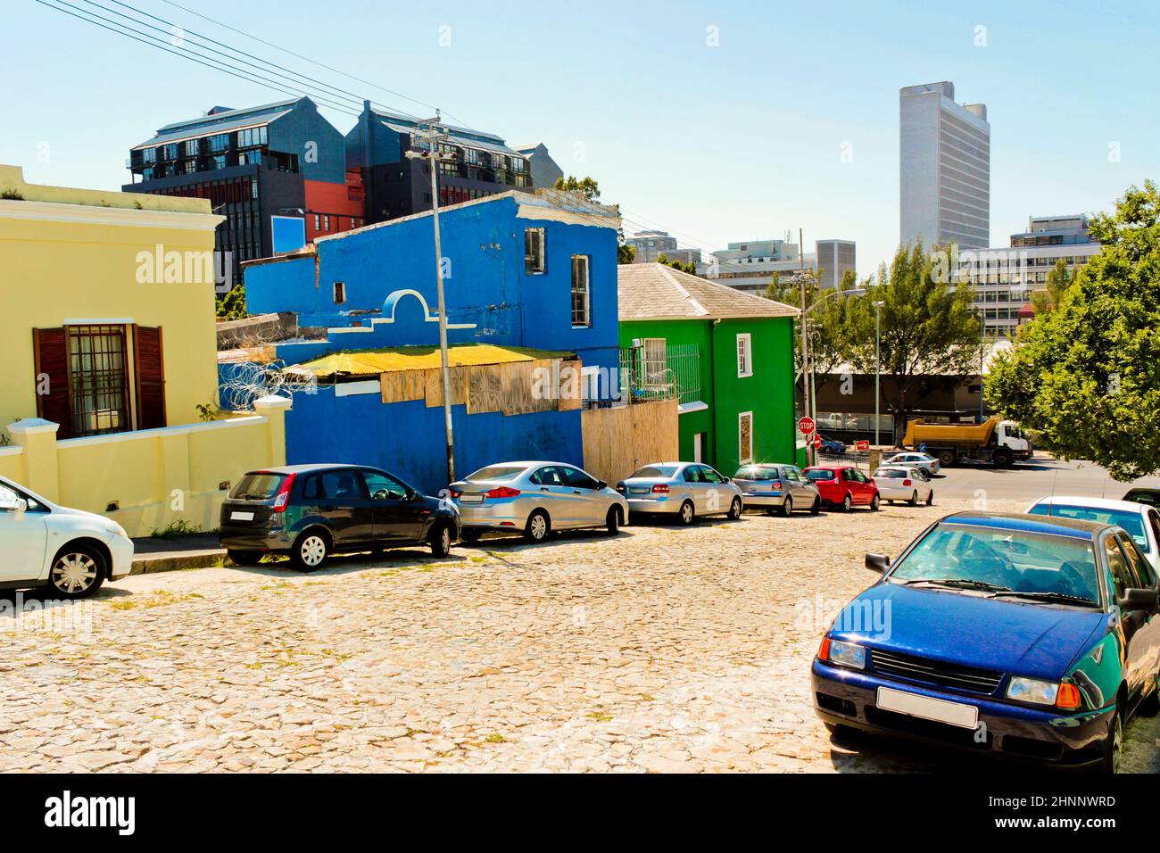 Cityscape Bo Kaap district Cape Town, South Africa. Stock Photo