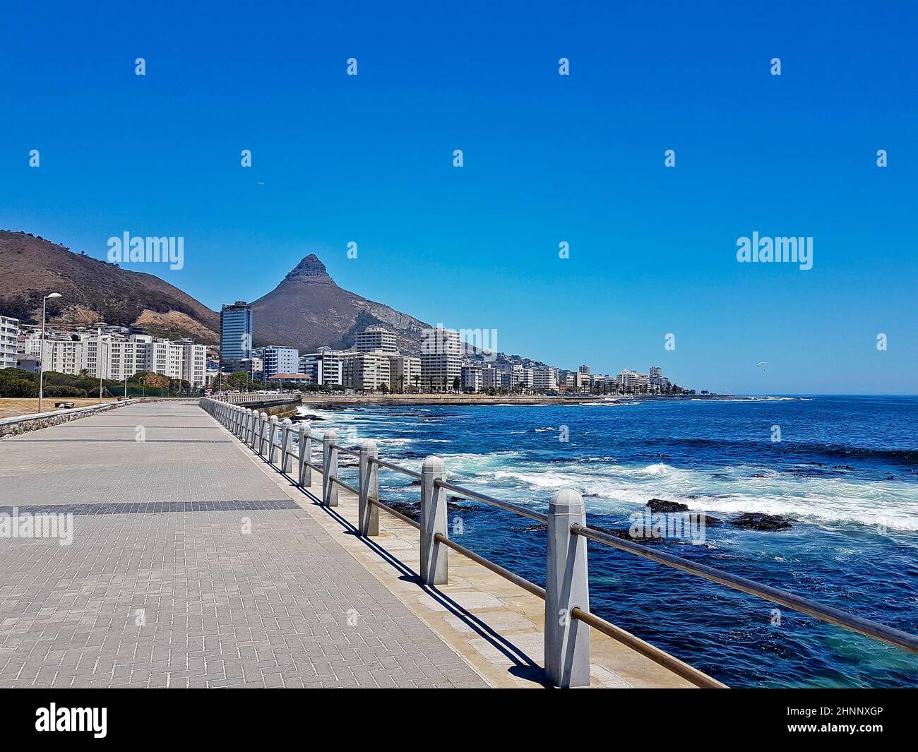 Sea Point beach promenade in Cape Town South Africa. Stock Photo