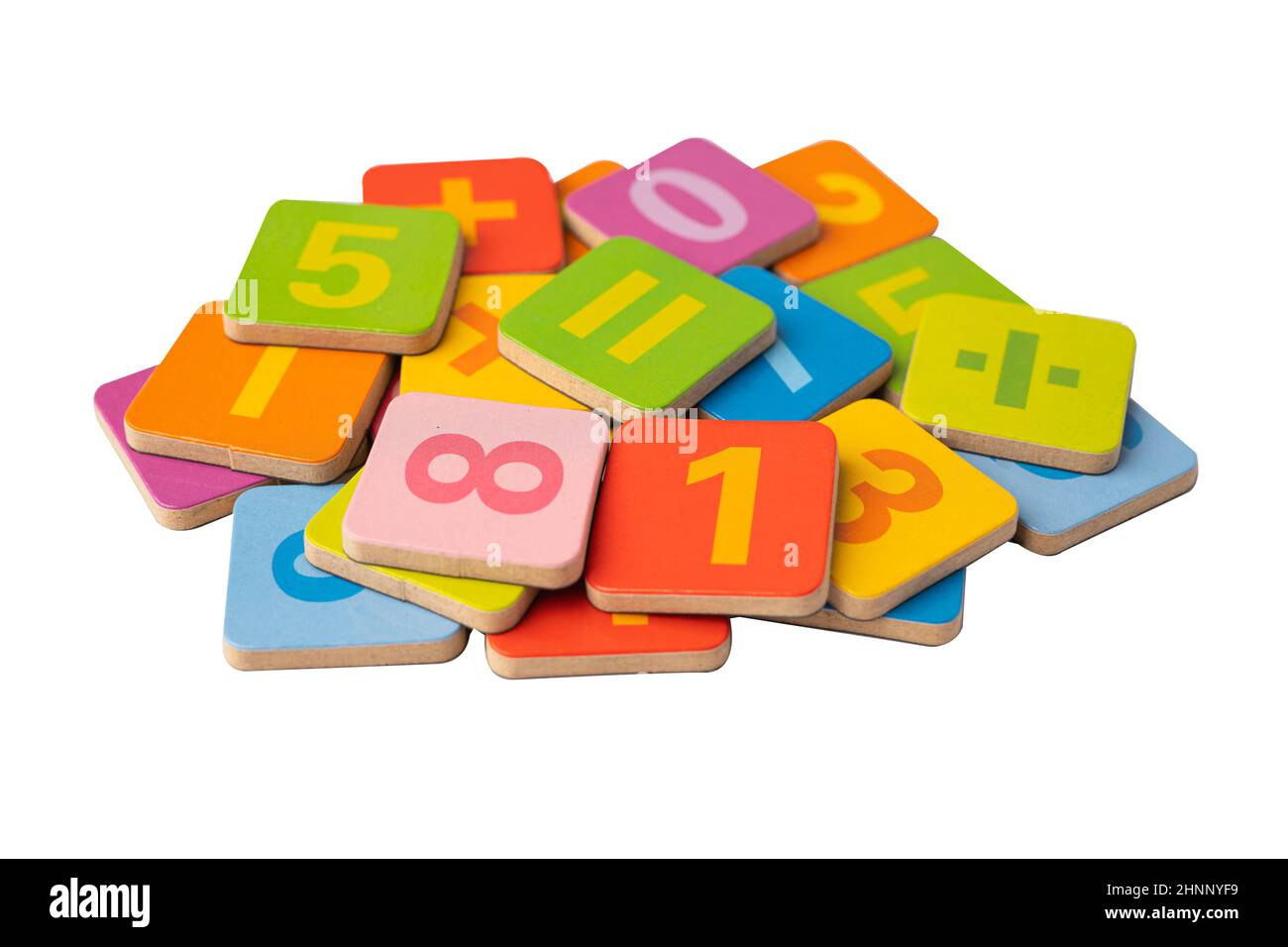 Math number colorful on white background, education study mathematics ...
