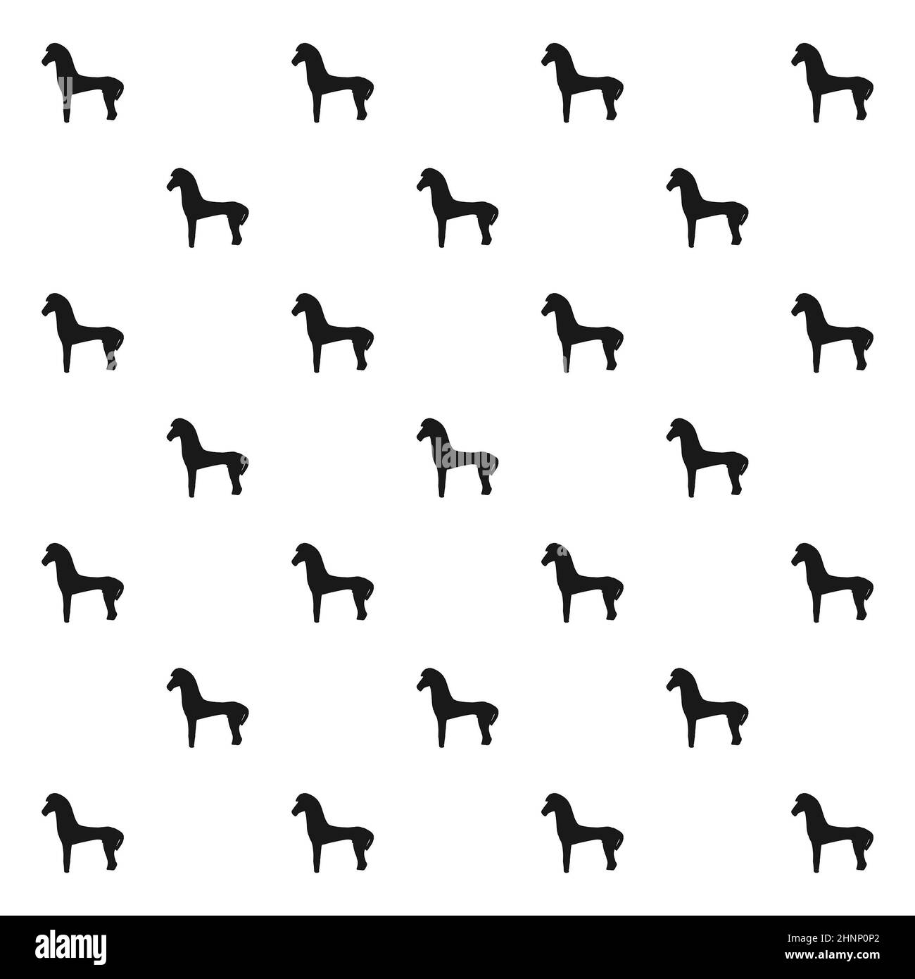 Troya Horse Silhouette Motif Pattern Stock Photo
