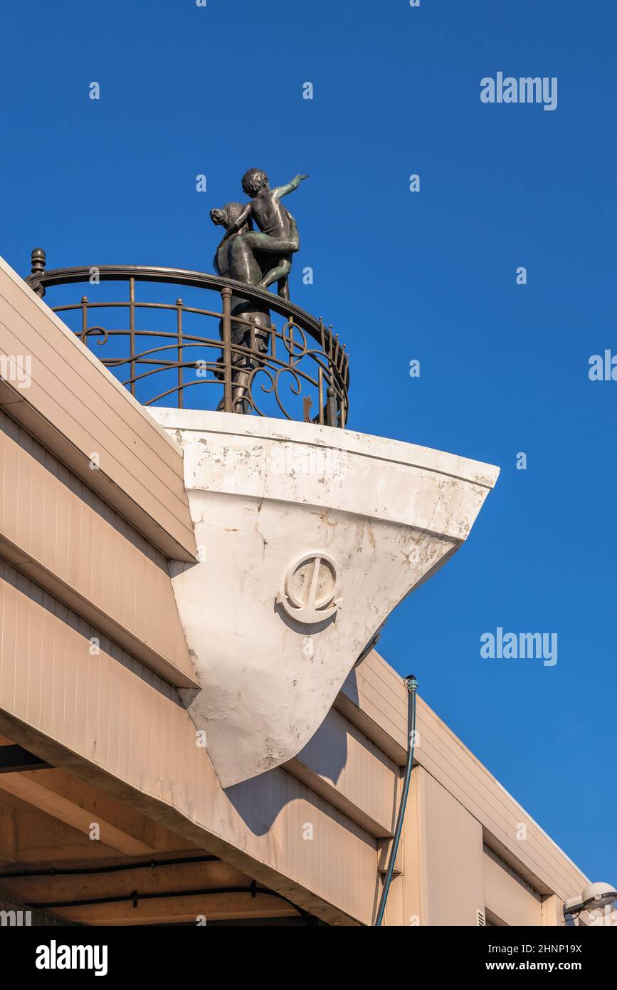 Winter time in Odessa Passenger Port, Ukraine Stock Photo