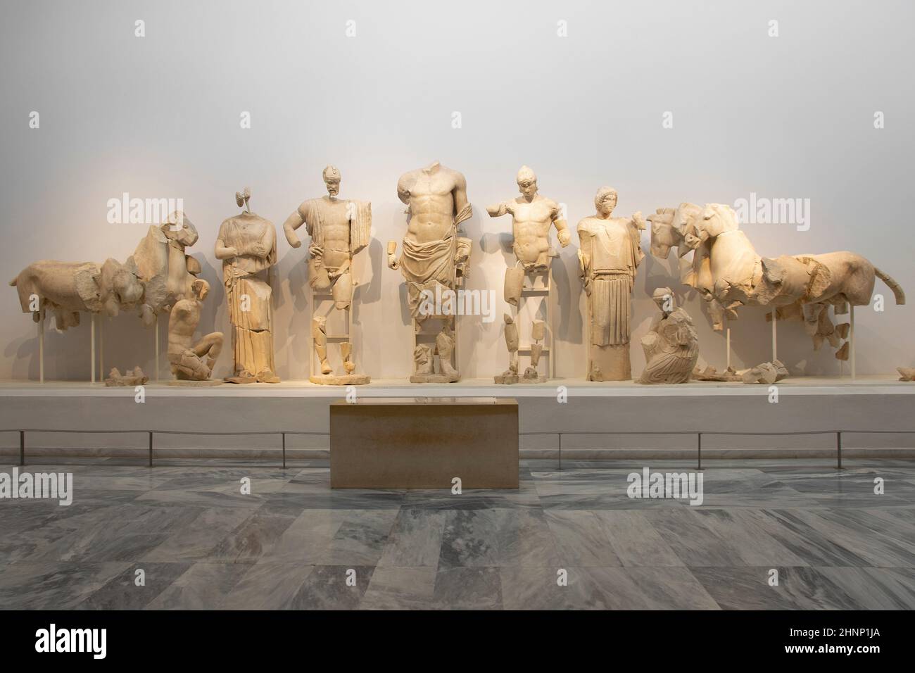 Greek Art Sculptures, Olympia Archaeological Museum Stock Photo