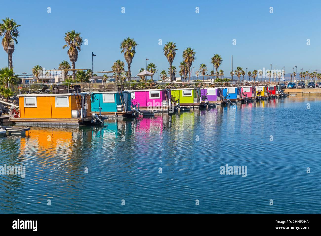 Houseboats at Alcaidesa Marina Stock Photo