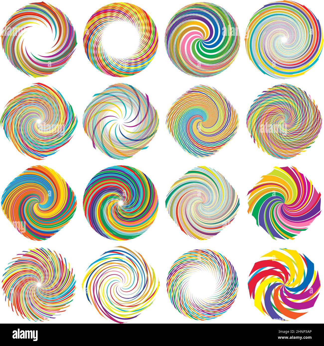 Twist, whirlwind, whirlpool elements. Vortex, volute element set ...