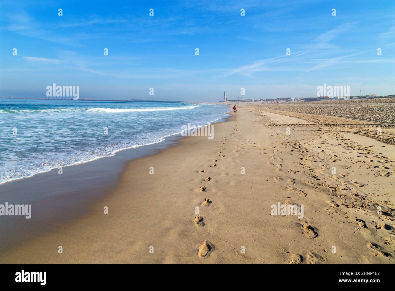 Beautiful beach in Aveiro Stock Photo